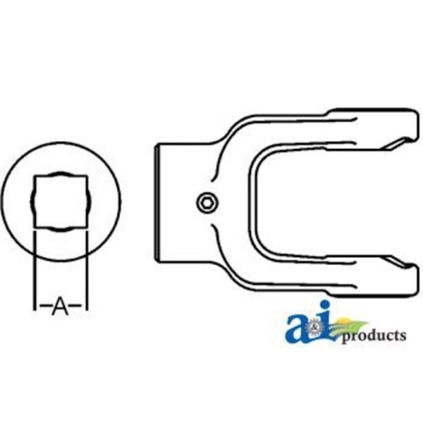 A & I Products Square Bore Implement Yoke (w/ Set Screw) 3" x4" x5" A-804-3524